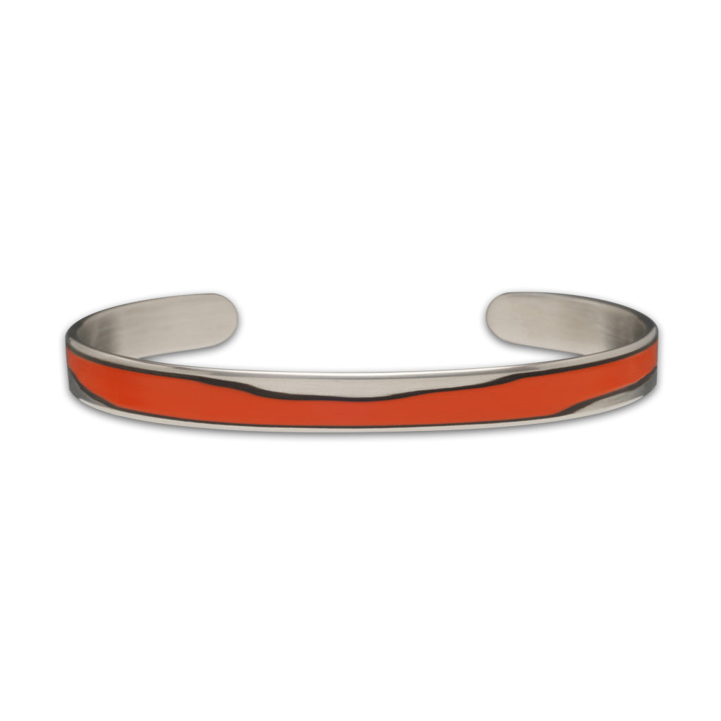 Bracelet silver orange for men for women fashion artisan