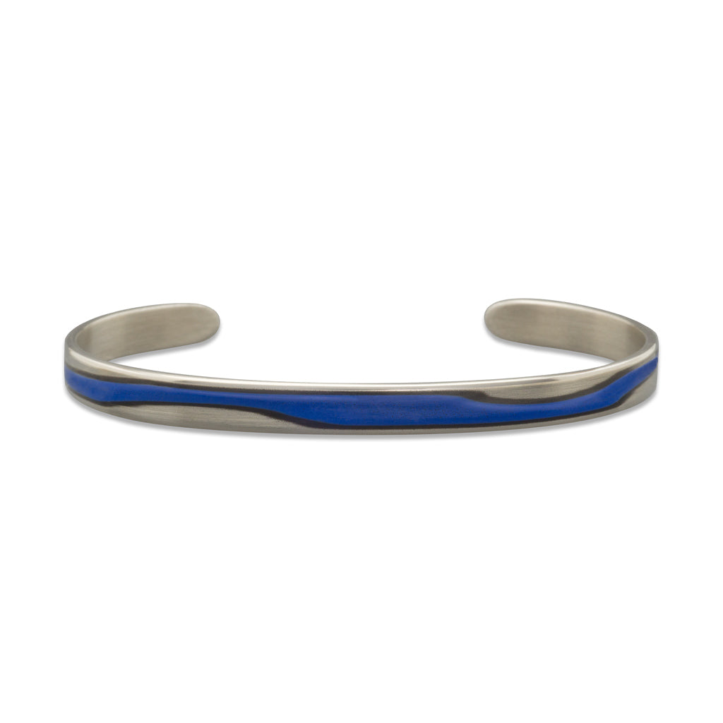 Bracelet lapis wave silver artisan 