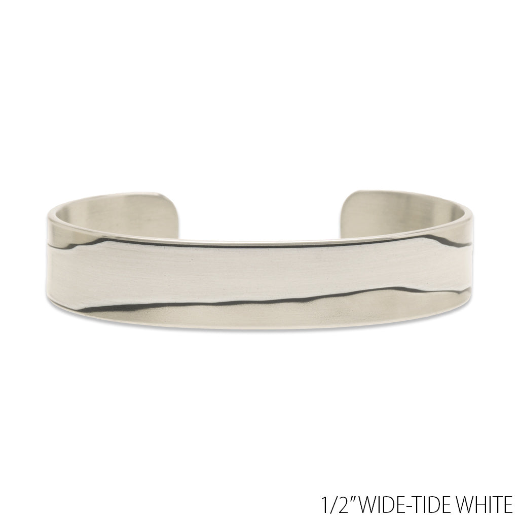 Bracelet silver white wave for women