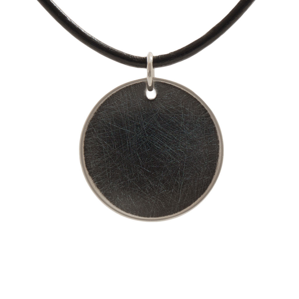 Necklace black silver leather cord textures 